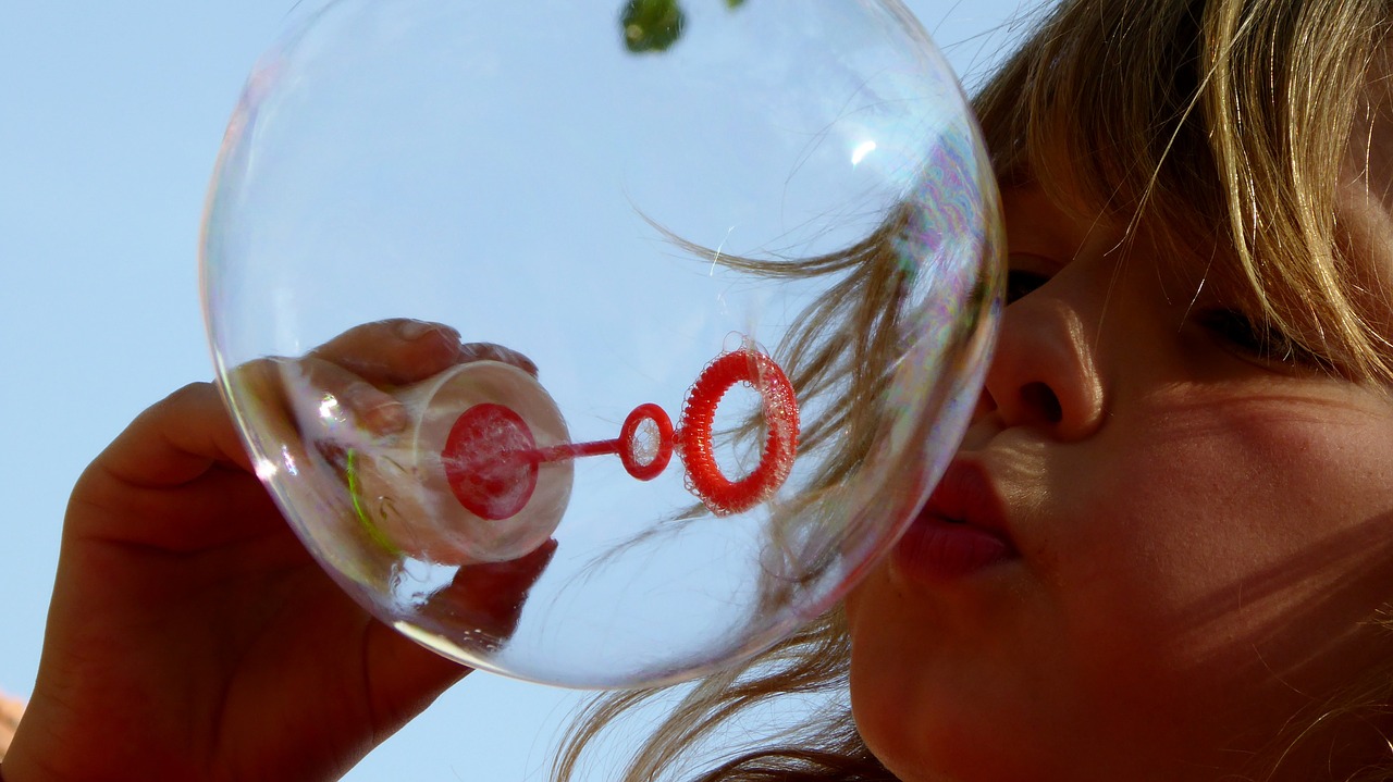 soap bubbles, children, games